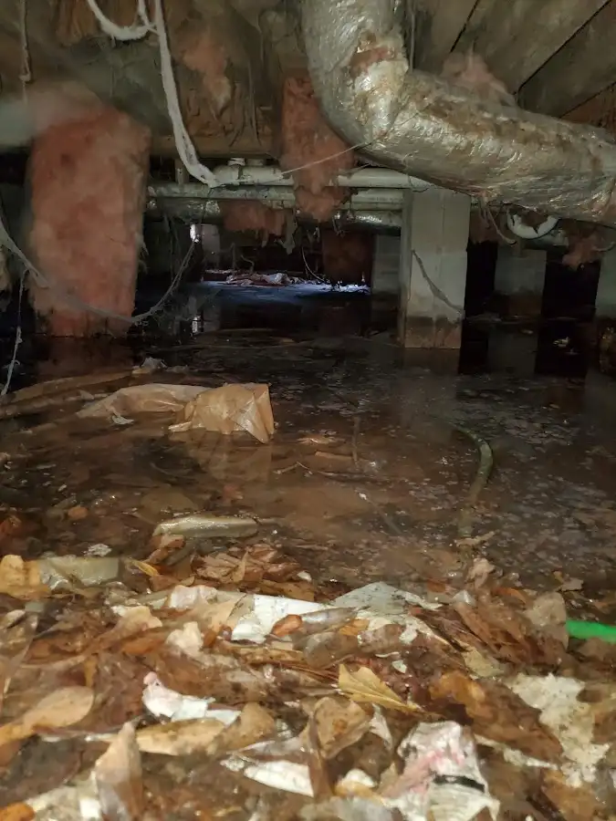 Crawl space flood assessment for Commercial Water Damage Restoration in Brownville